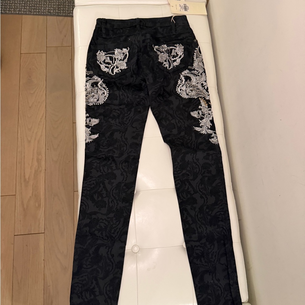 sass & bide Black and Silver Patterned Skinny Pants